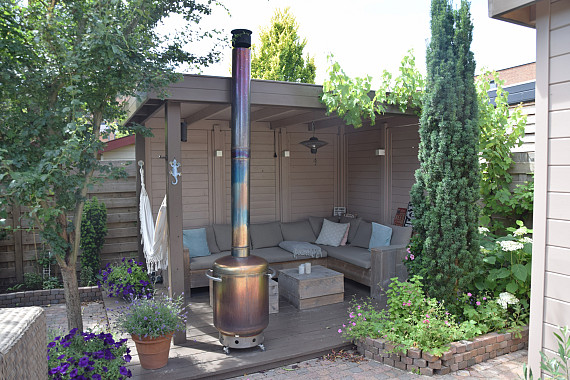 Bohemian veranda met losse berging