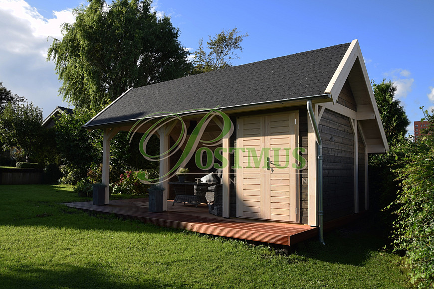 Tuinhuis met overkapping
